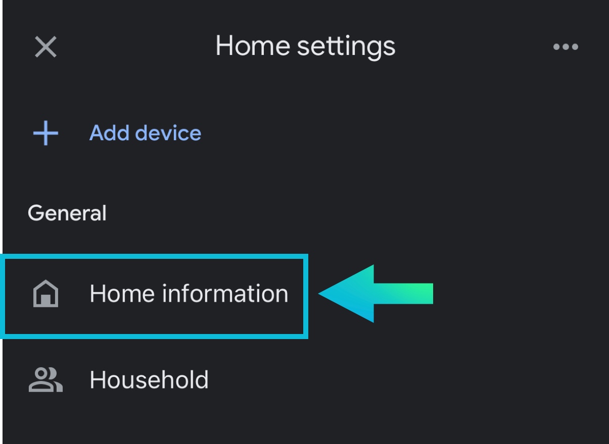 Select home information