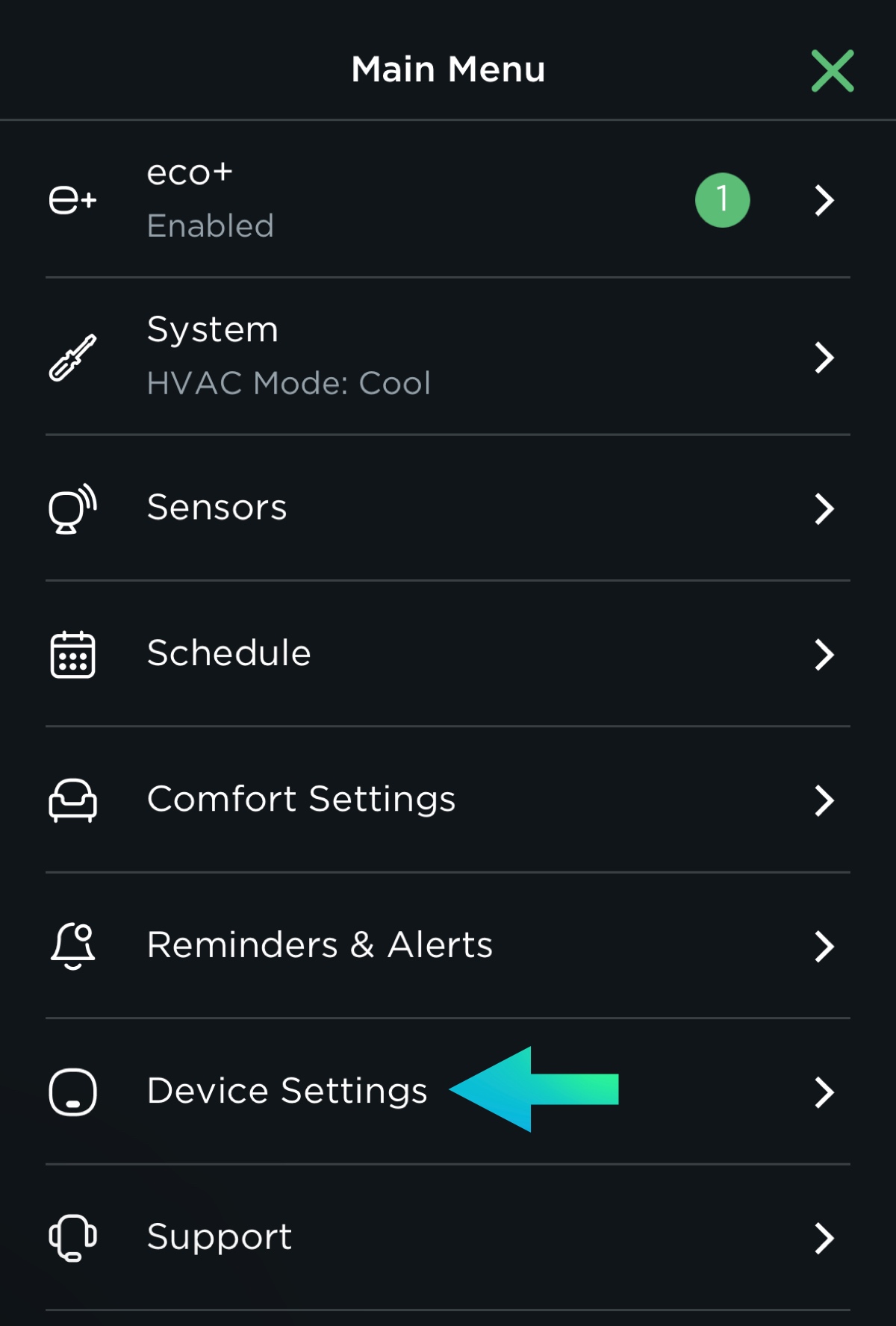 ecobee app remove device