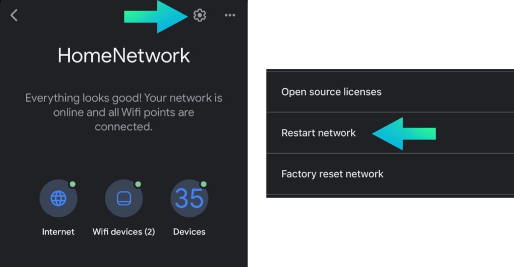 Restart your wifi network