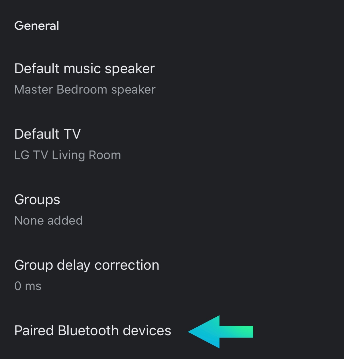 Paired bluetooth devices in google home