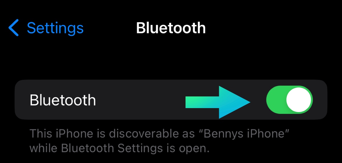 iphone bluetooth turned on