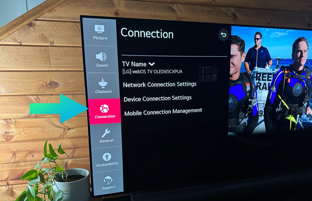 Lg tv connection menu