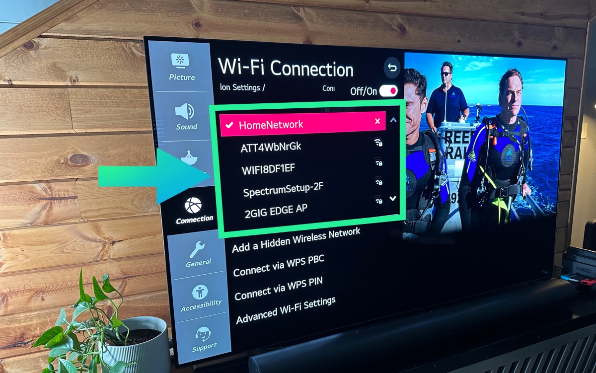 LG TV available wifi networks