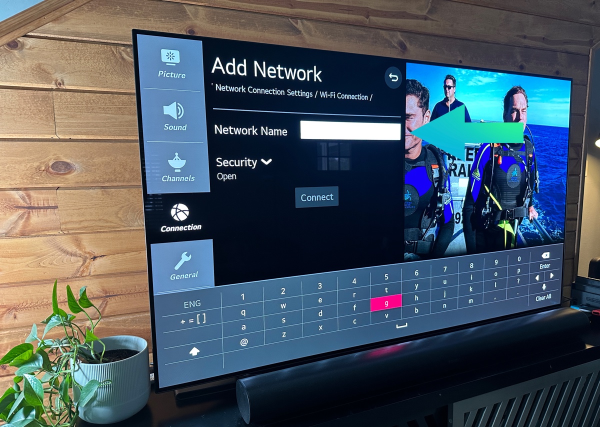 lg tv enter hidden network info