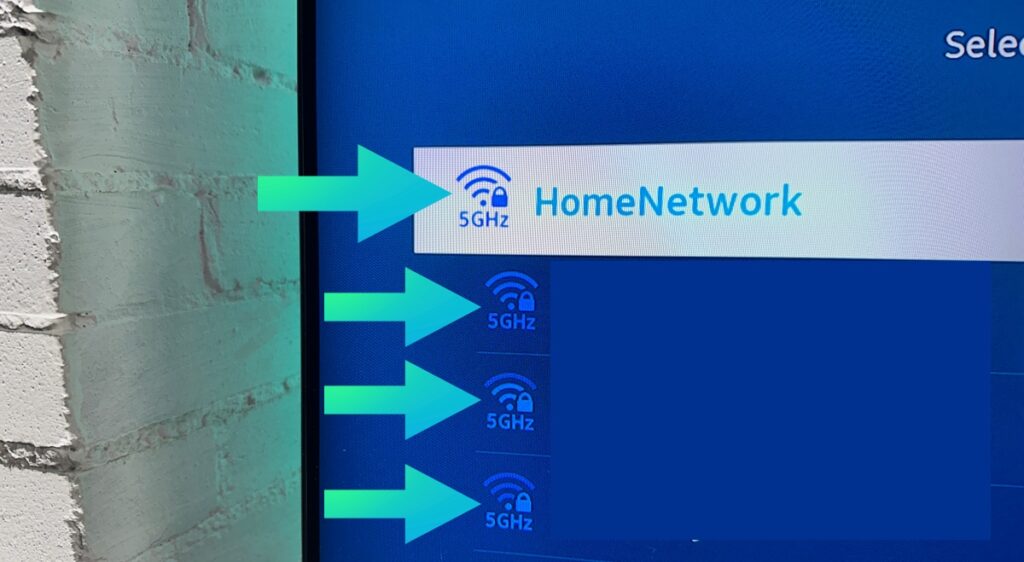 Wifi networks showing 5GHz