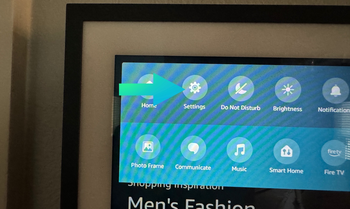 Settings on echo show 15