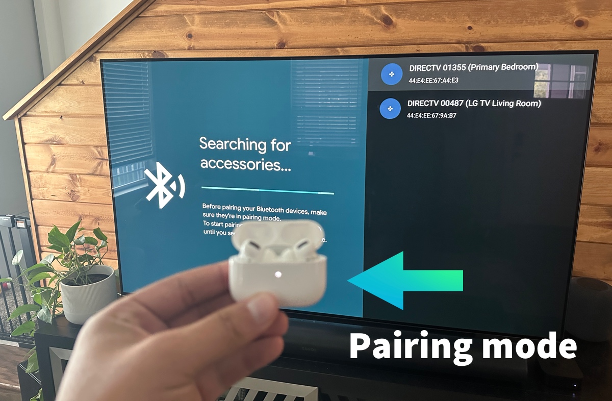 airpods in pairing mode connecting to chromecast