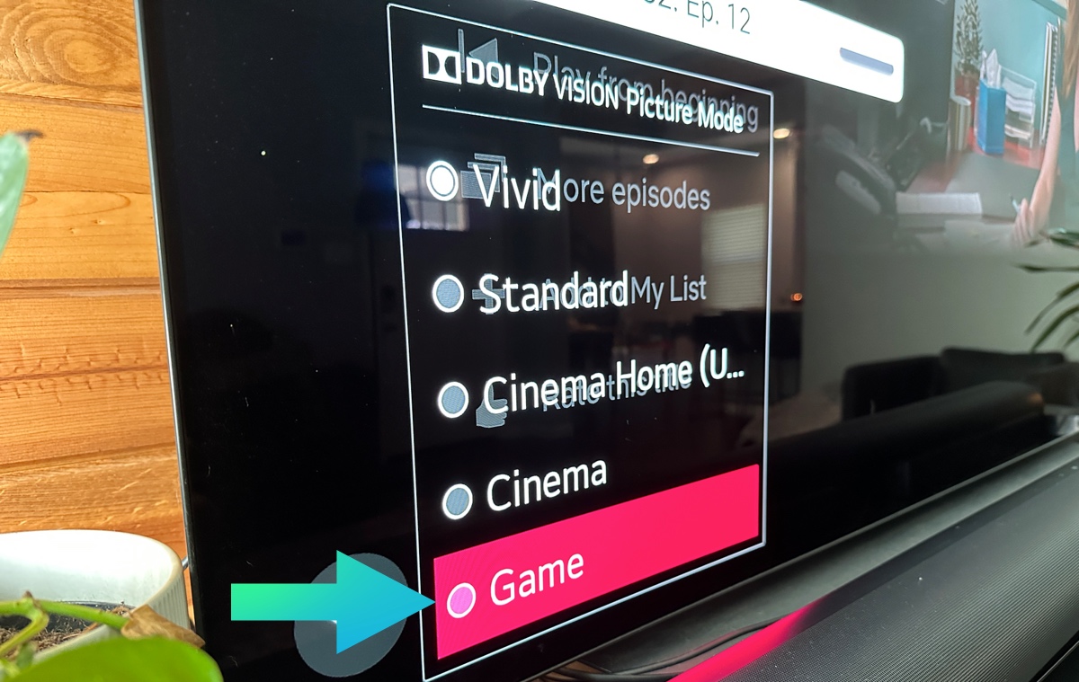 LG tv game mode