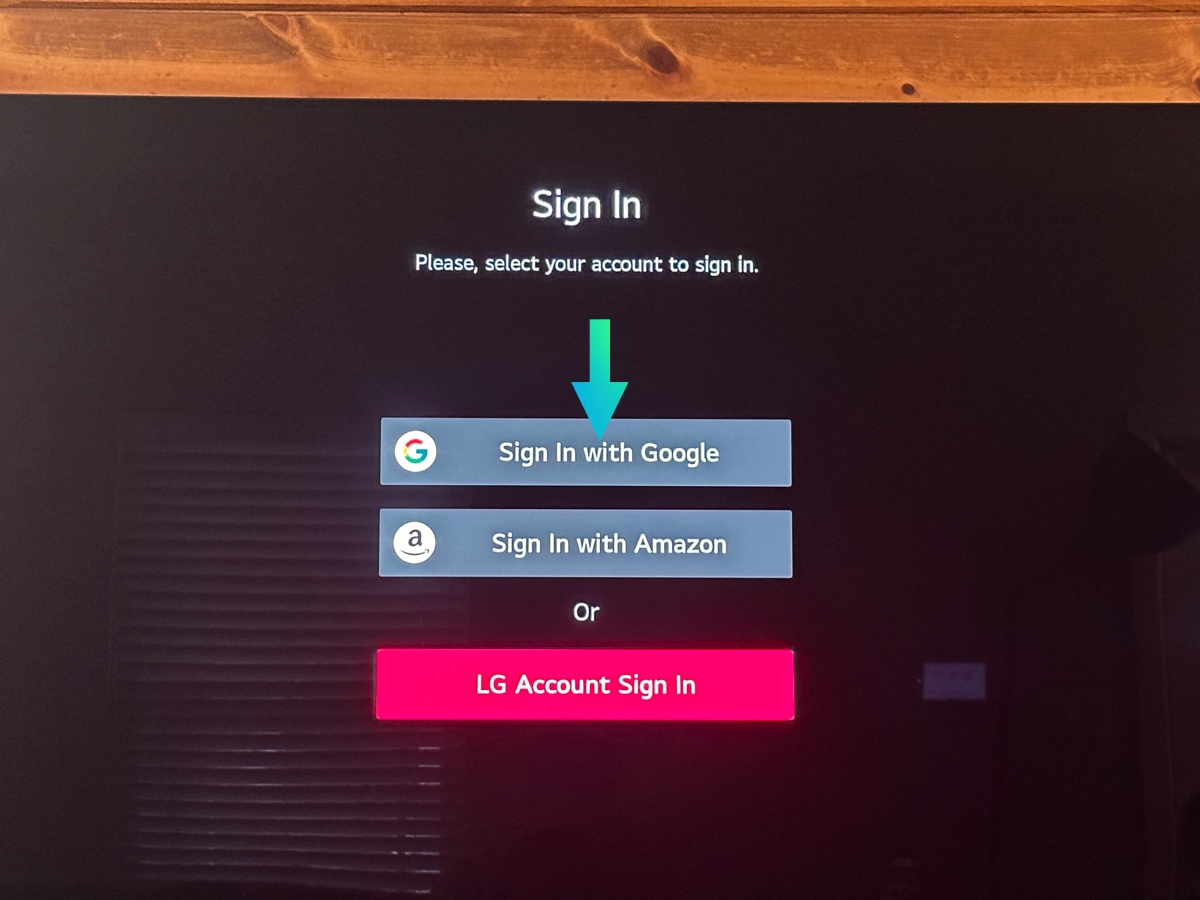 Sign in with google lg tv