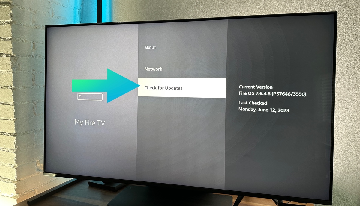 Check for updates fire tv