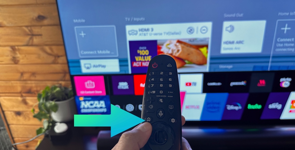 Home button on your remote