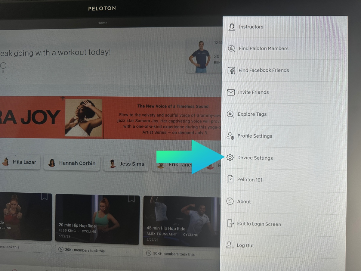 Peloton - device settings