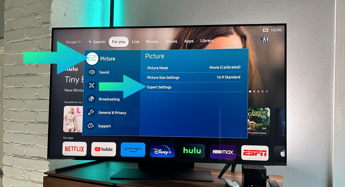 Expert picture settings on samsung tv