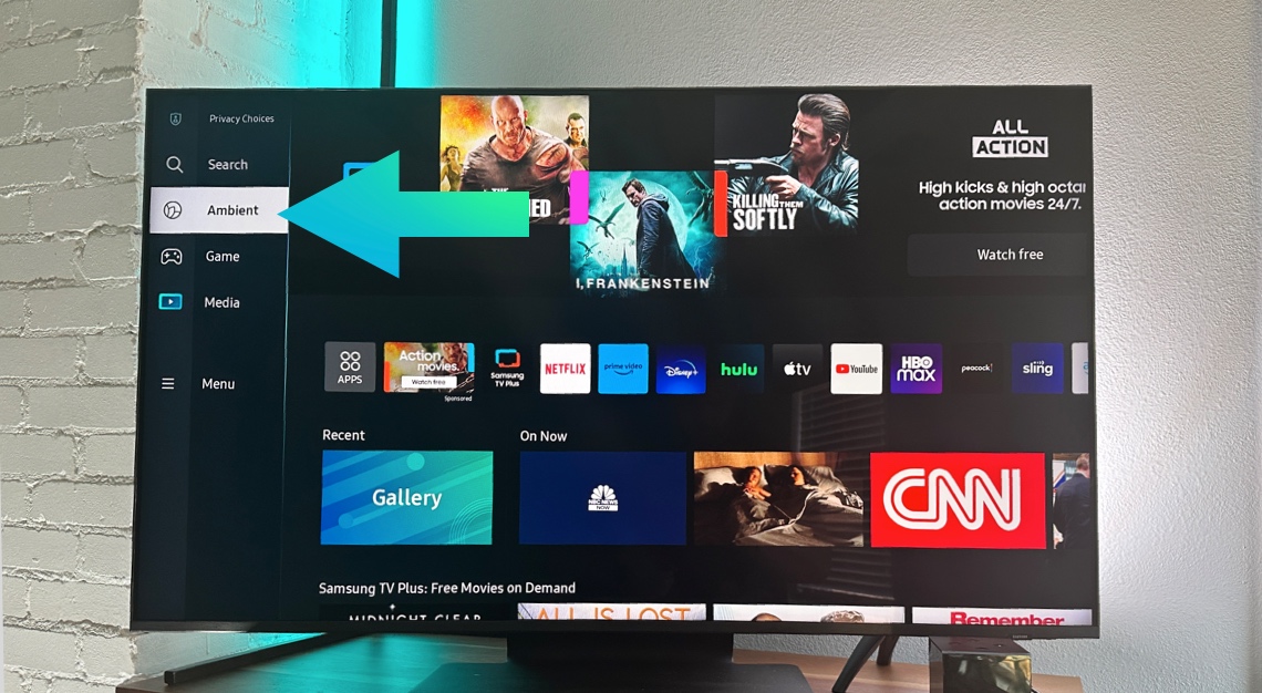Ambient menu on Ssmsung TV