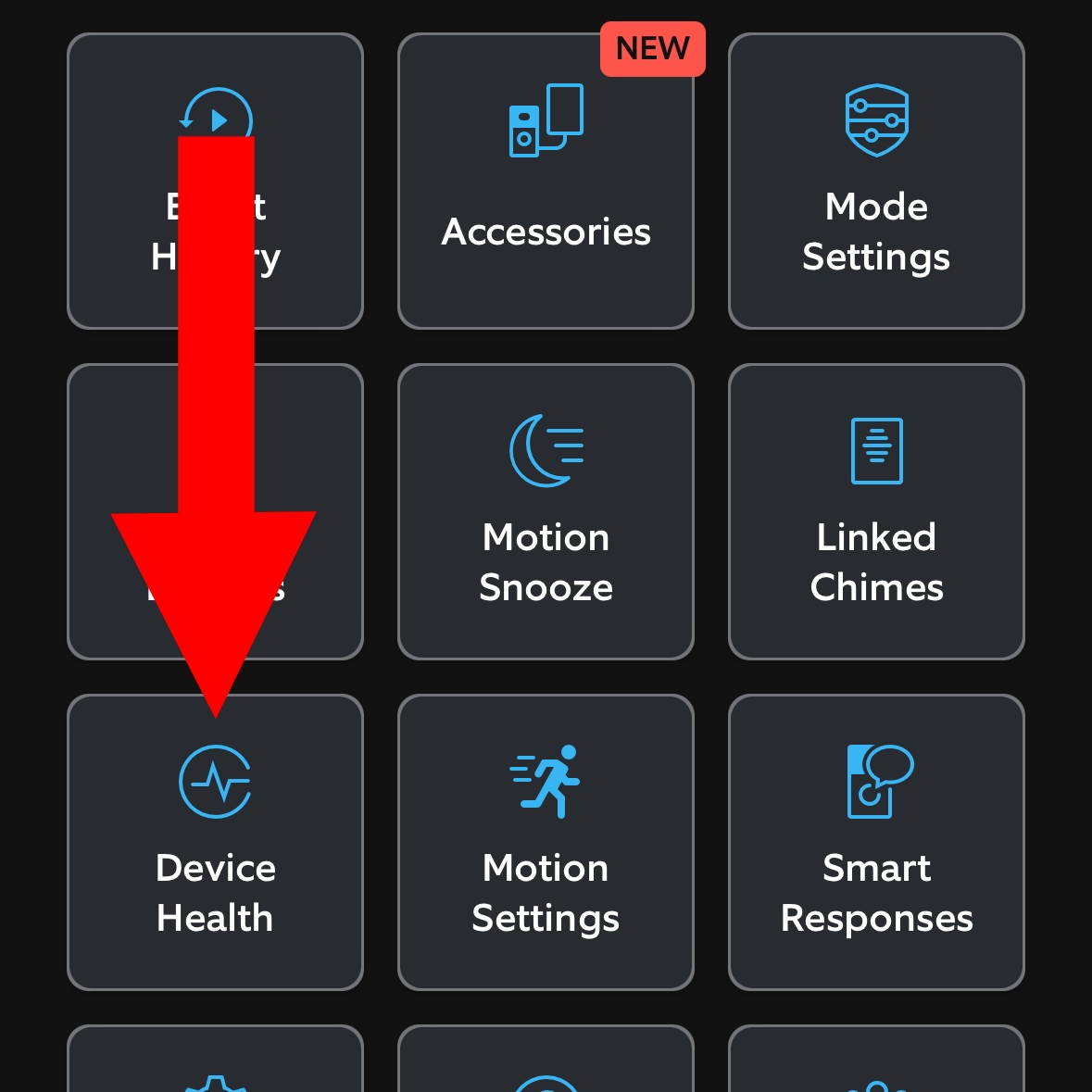 Ring app device health