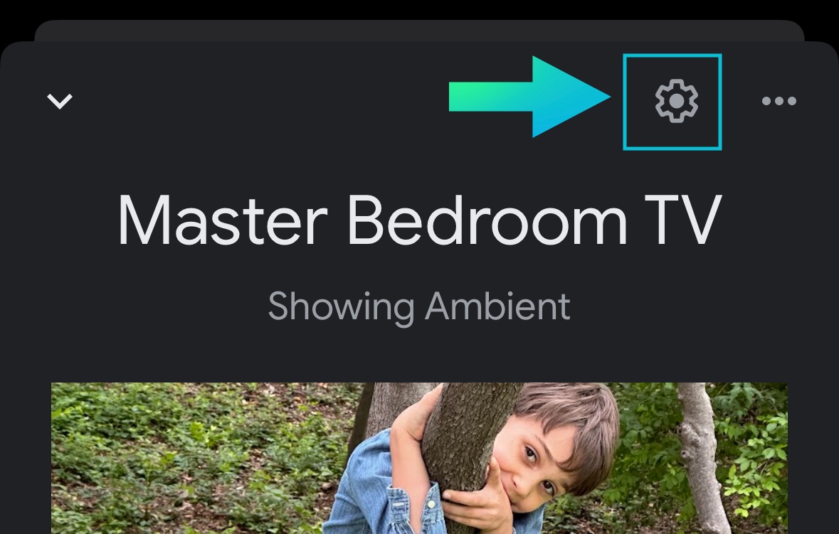 Select the settings icon - Chromecast