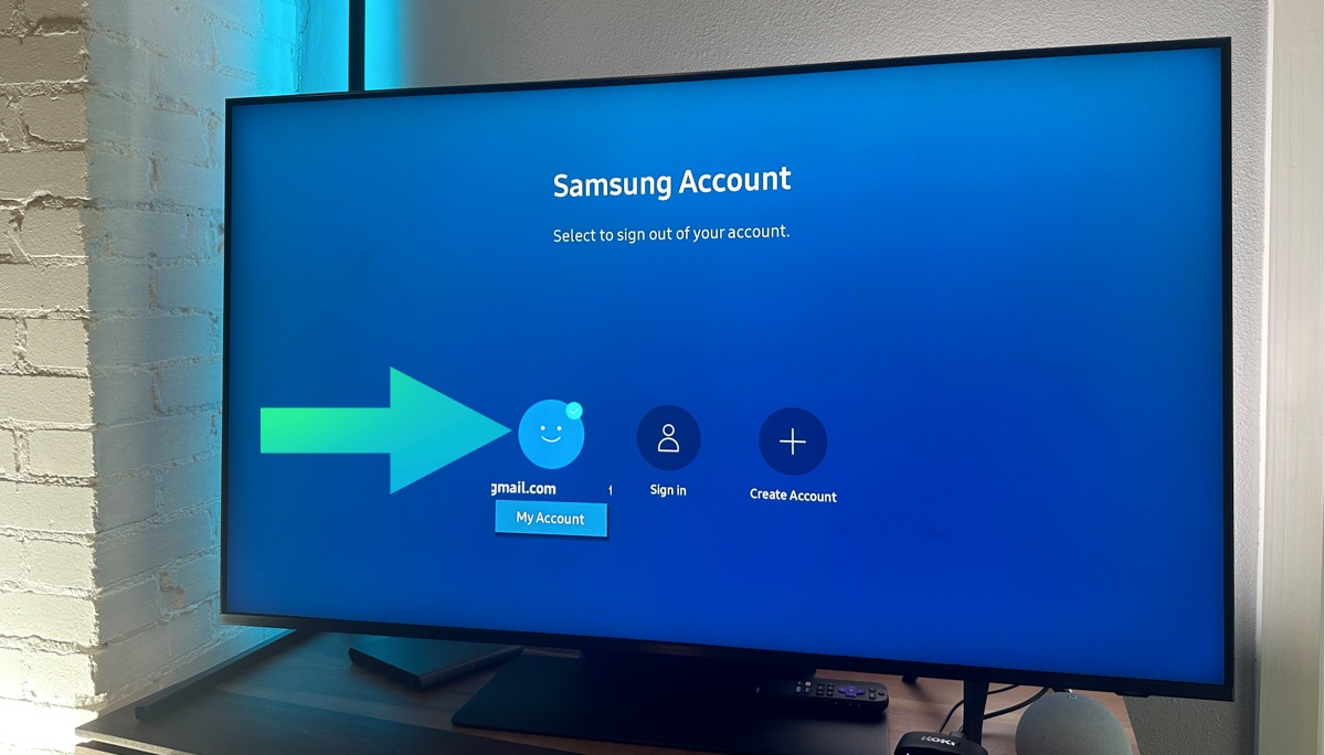 Samsung tv - choose samsung account