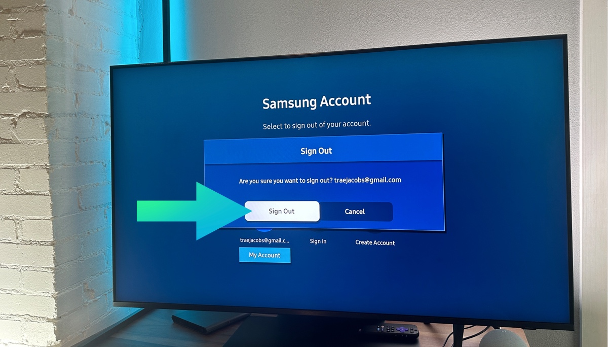 Samsung tv - sign out of samsung account