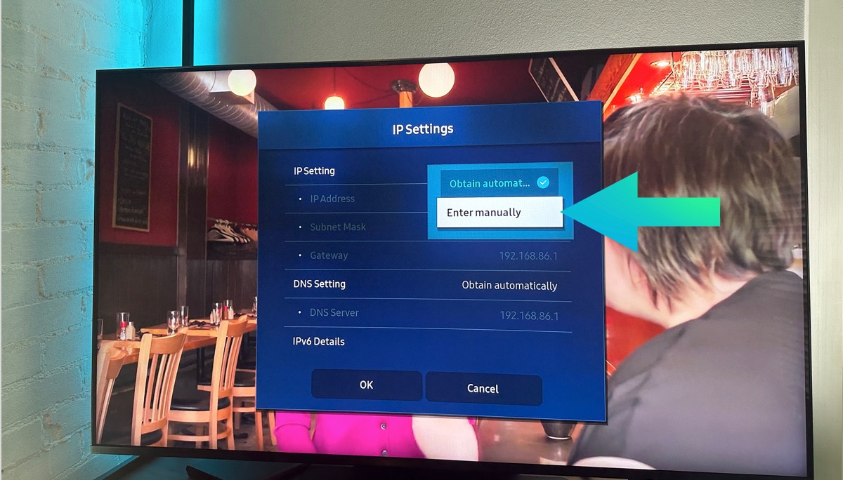 Samsung tv - enter manually