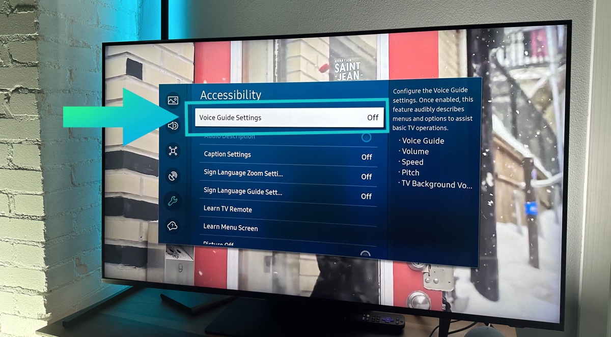 Samsung tv voice guide settings