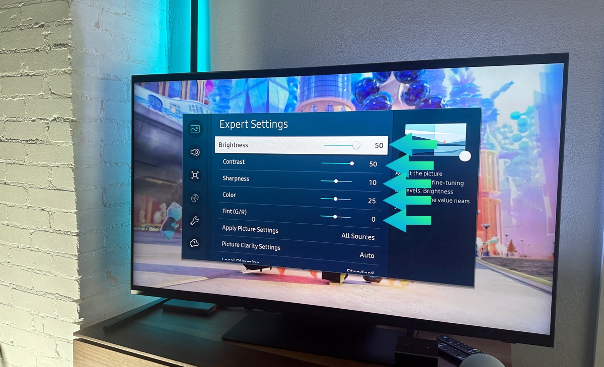 Expert settings in samsung tv