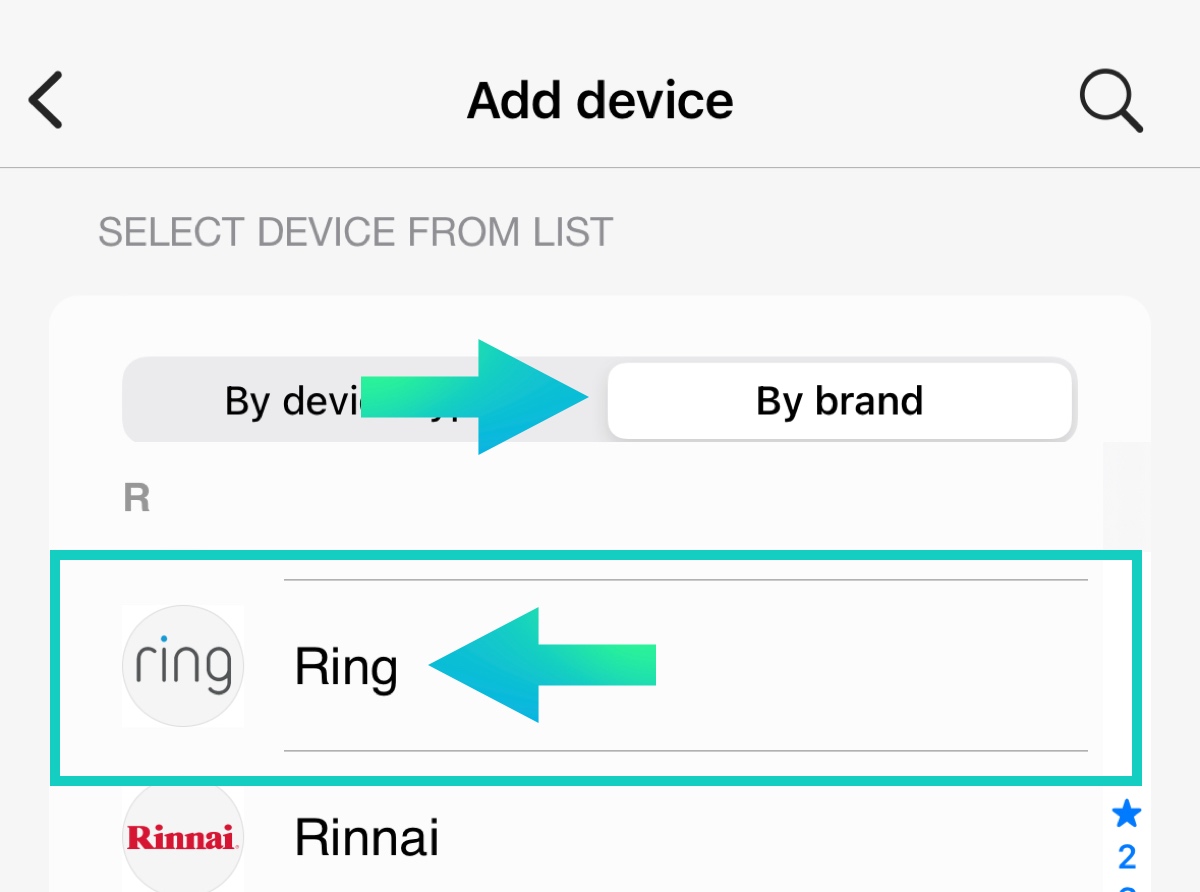 Scroll down and select Ring