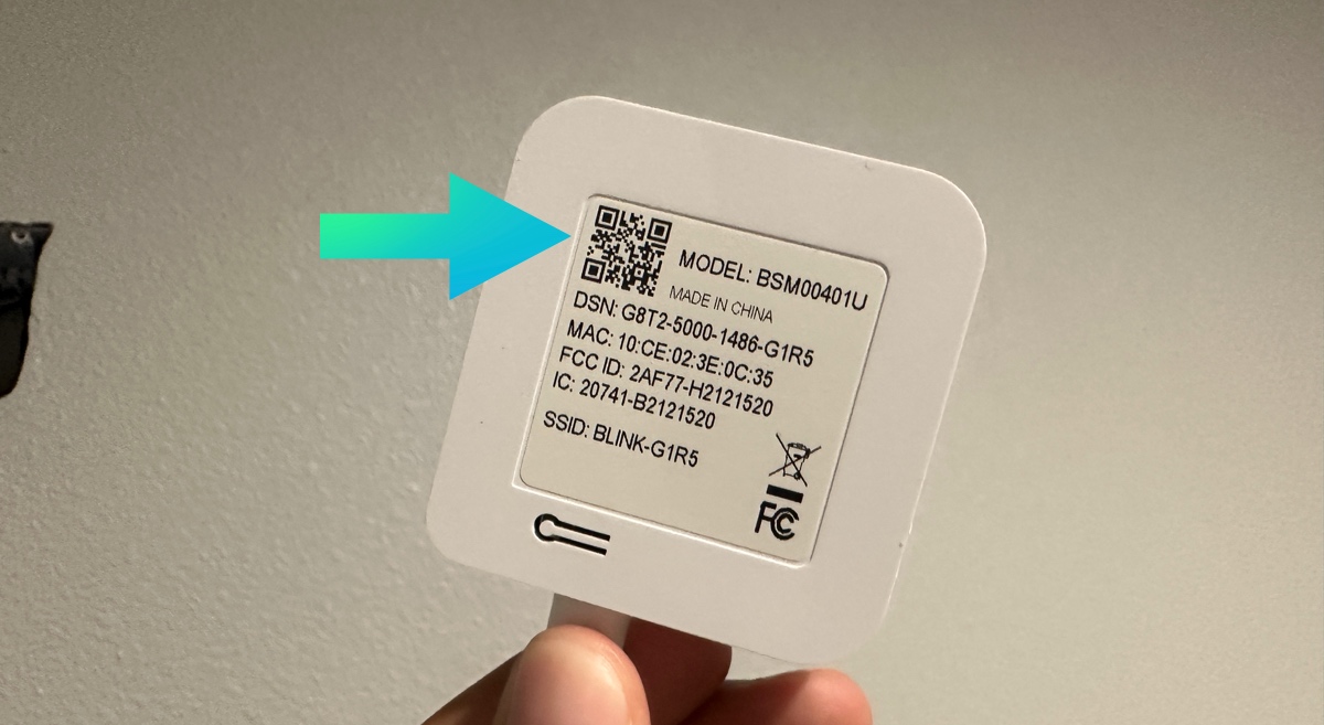 Scan the QR code on the back of the sync module