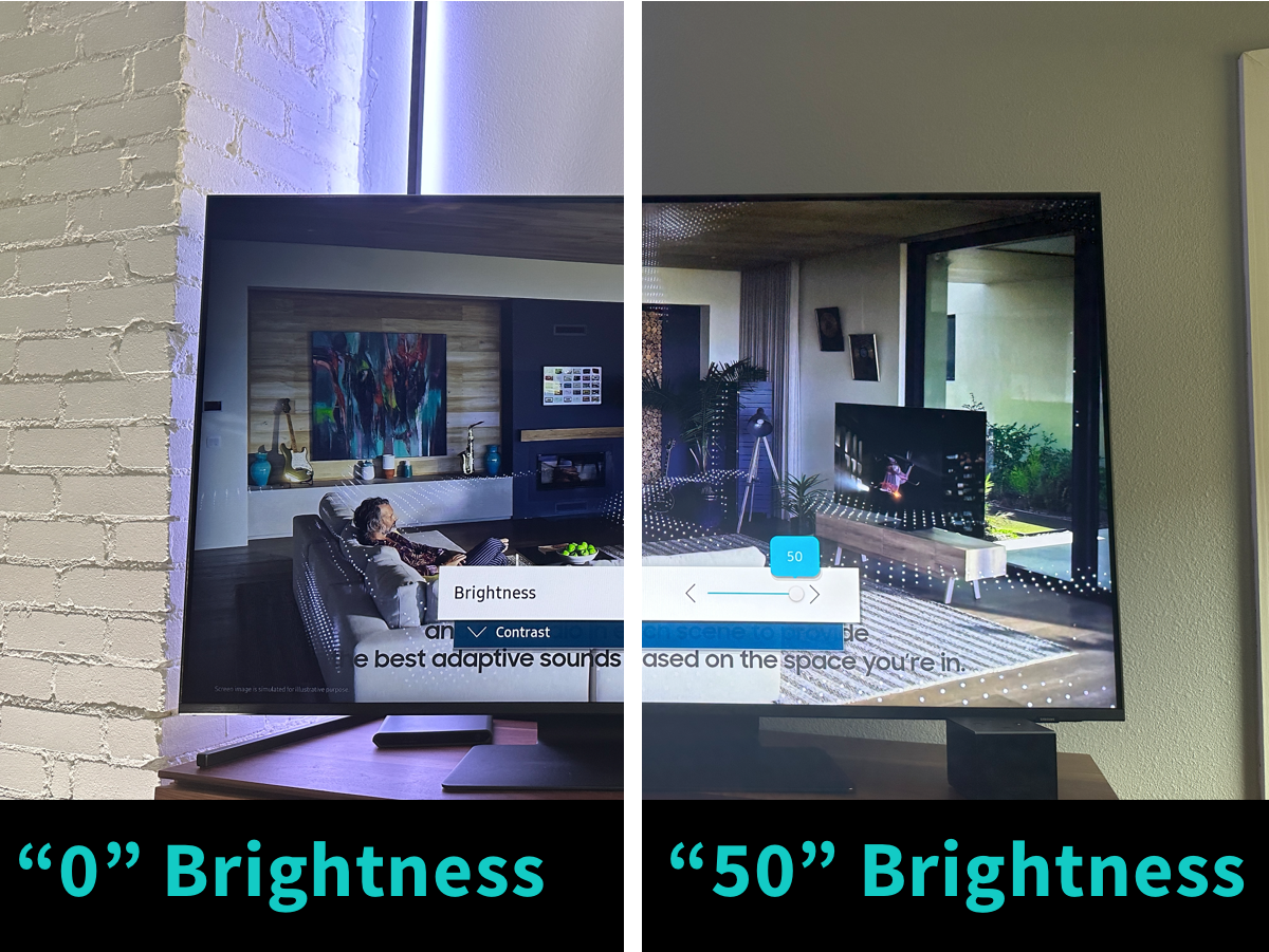 0 brightness vs 50 brightness