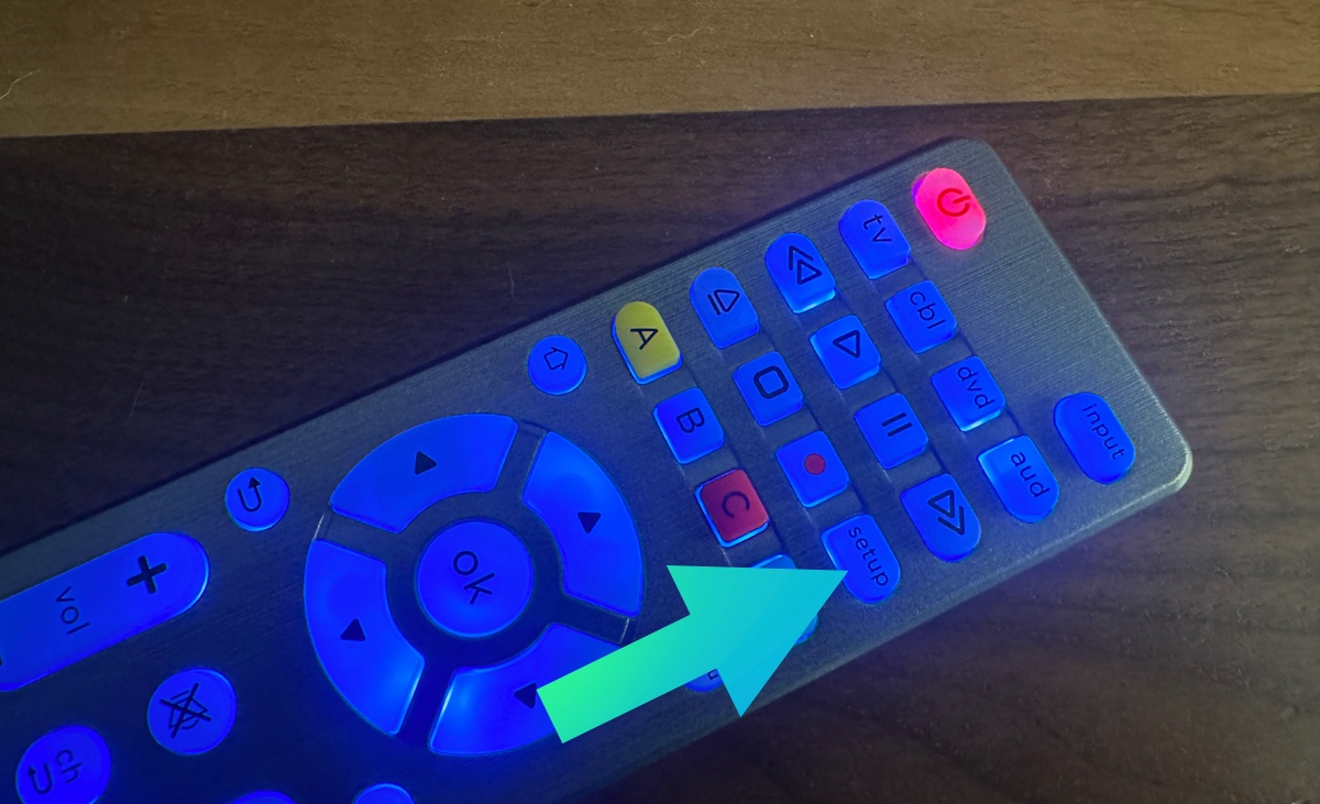 Set up button on universal remotes