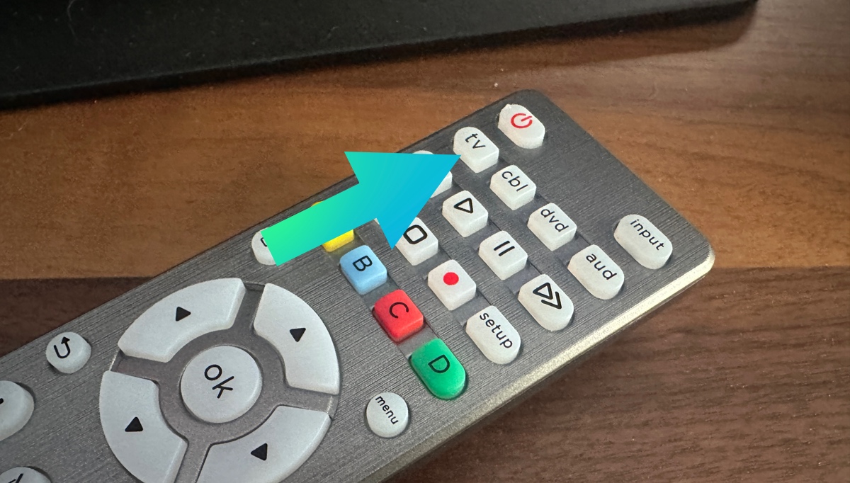 Universal remote select tv