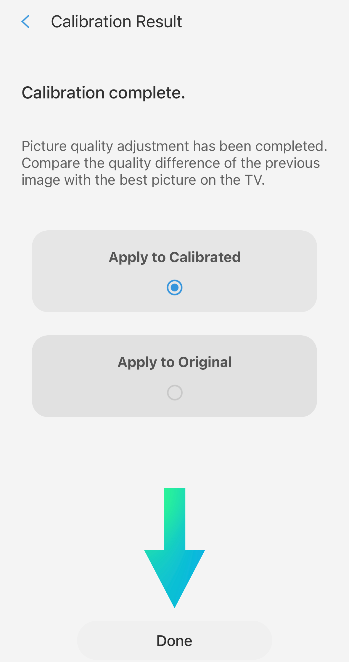 Apply Results from smart calibration