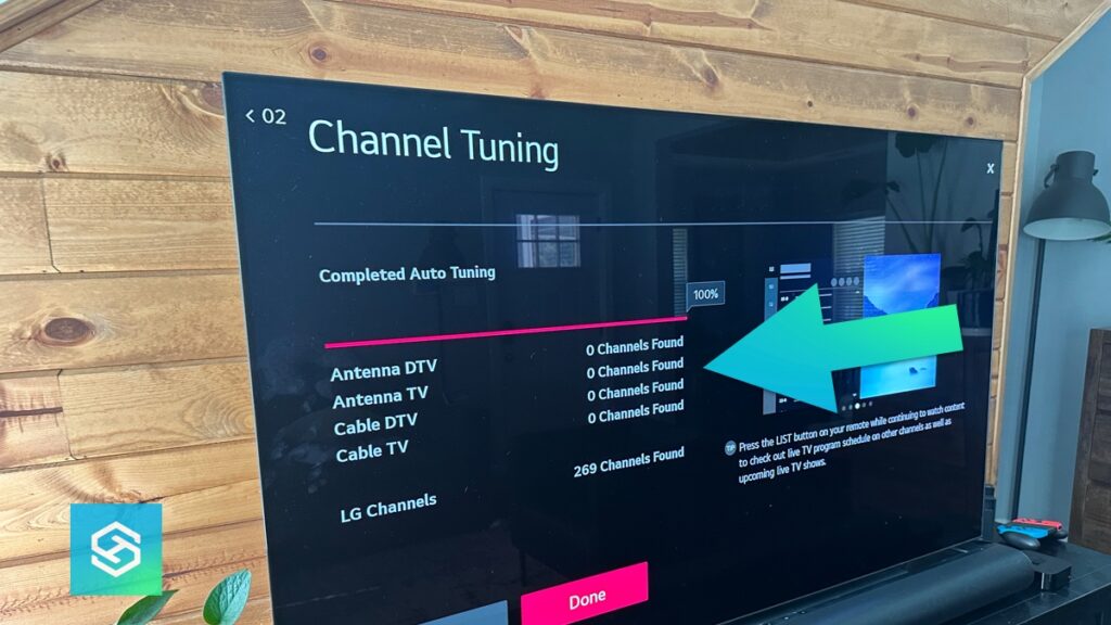 lG tv channel tuning