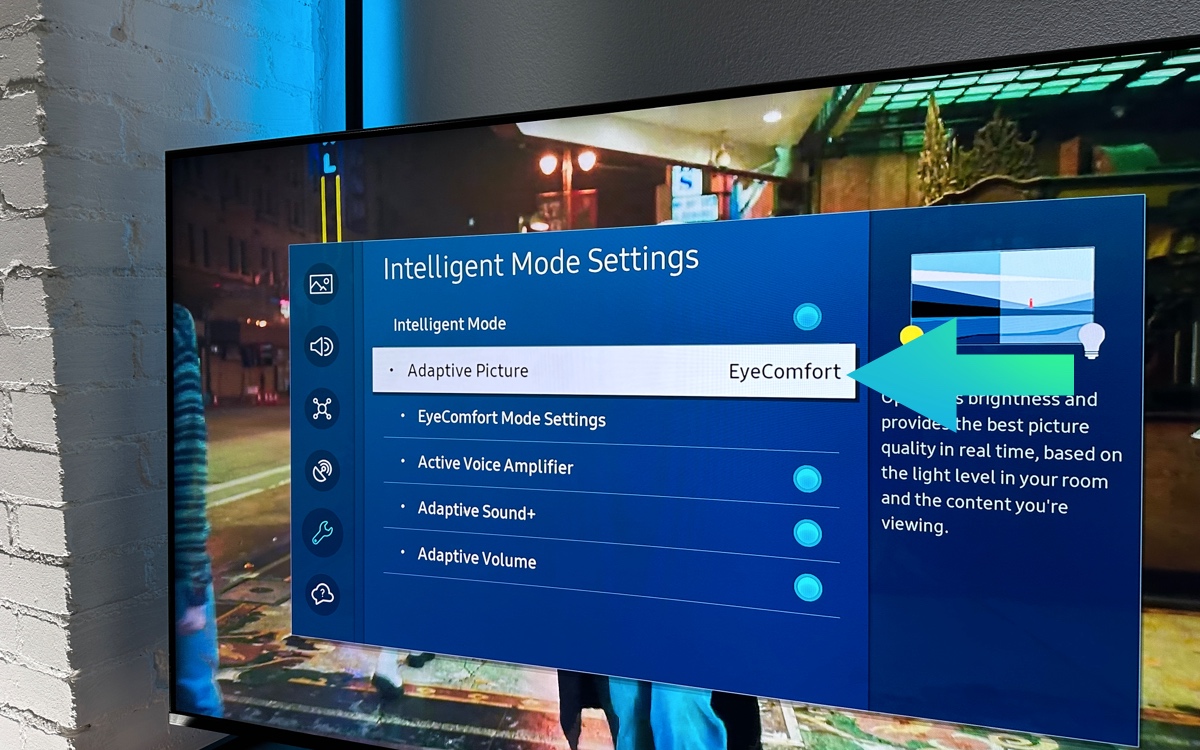 Samsung tv. adaptive picture. EyeComfort