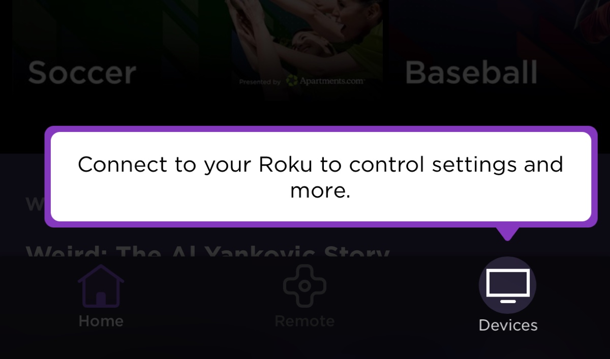 Roku - devices tab