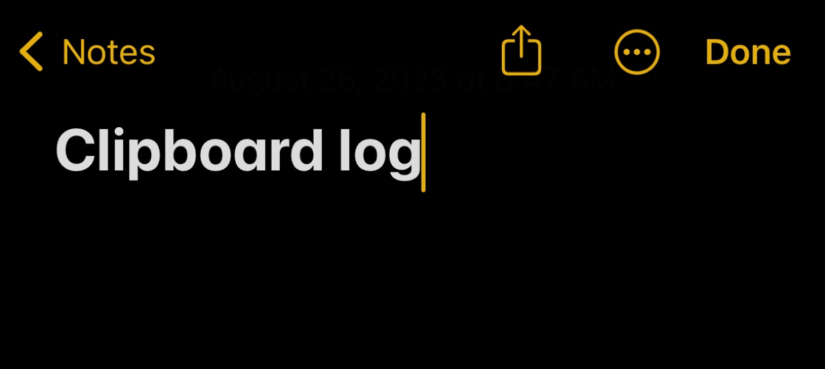 iphone notes named clipboard log