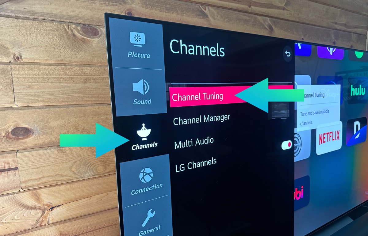 LG tv channel tuning