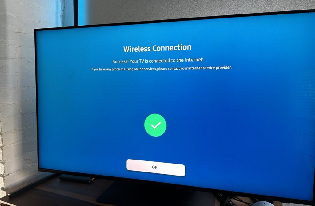 Samsung tv connected to the wifi