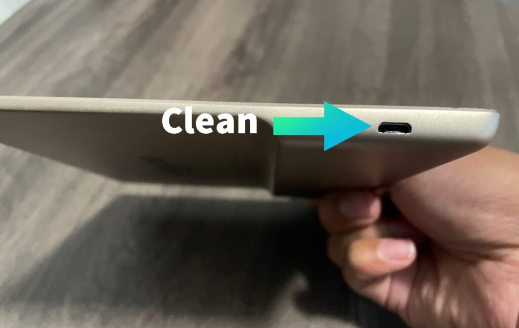 Clean the kindle oasis charging port