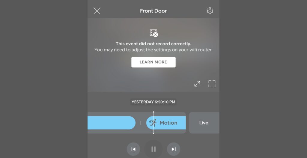 Ring app did not record screenshot