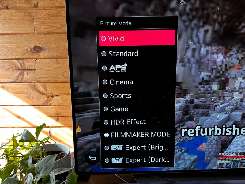 Picture mode setting s on LG tv