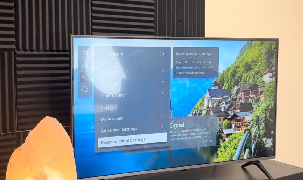 Reset LG tv