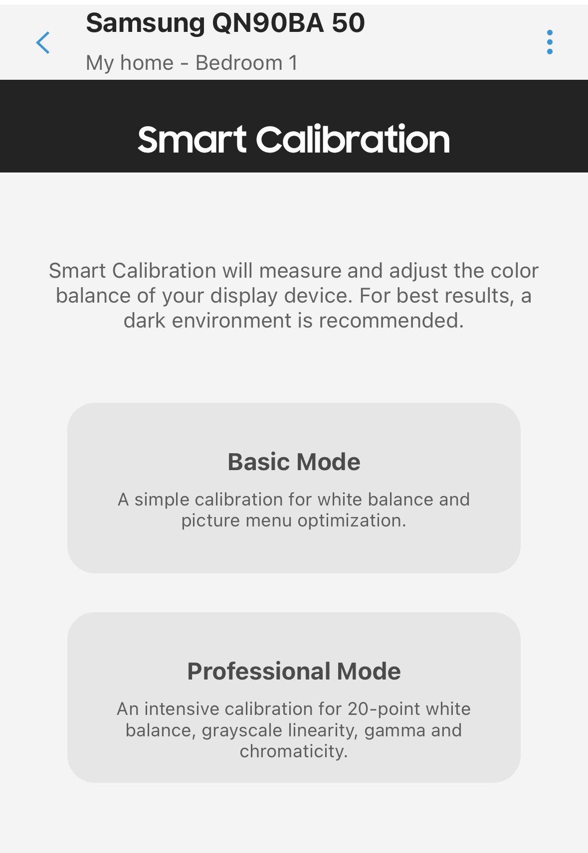 Choose calibration mode