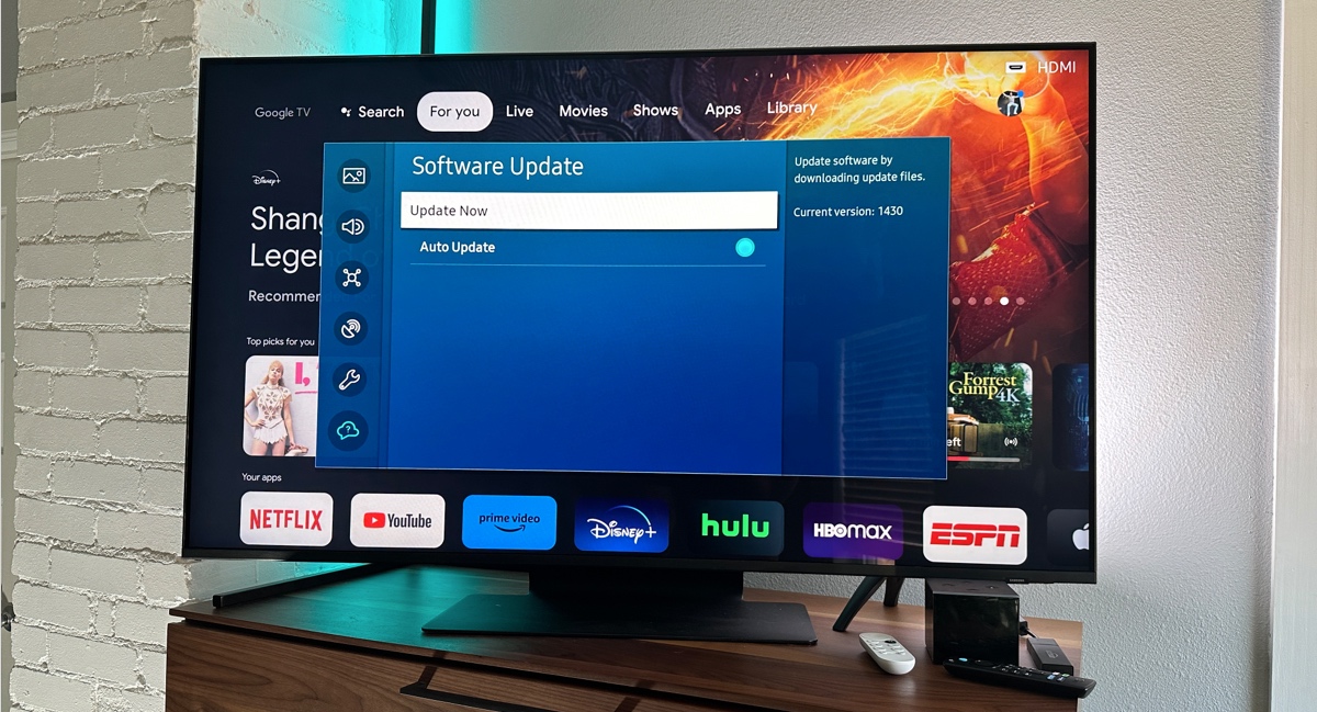 Check for updates on Samsung TV