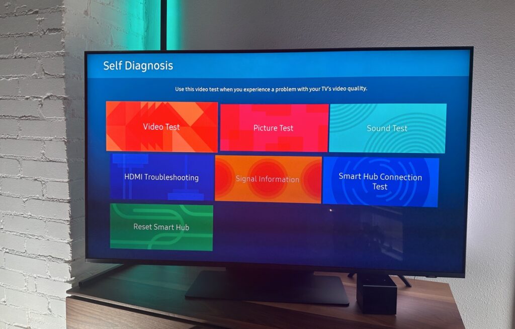 Self diagnosis on Samsung TV