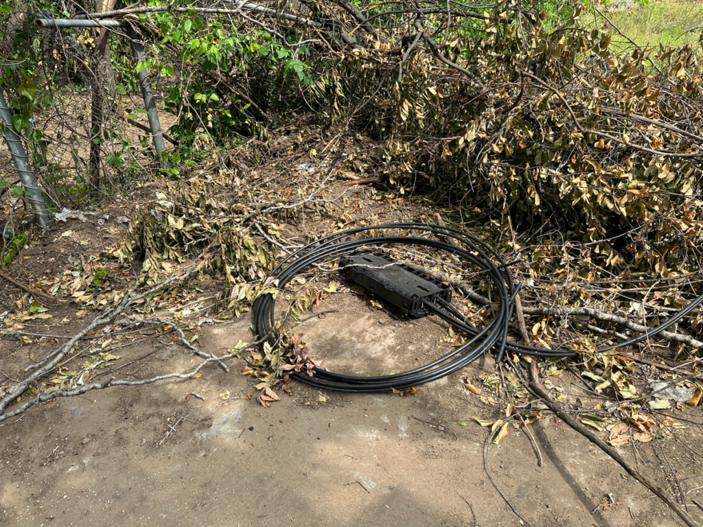 Cables left in the alley after replacement