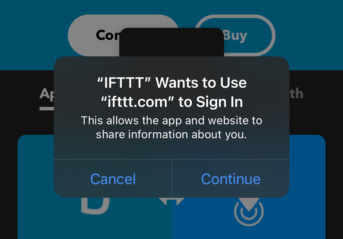 Allow IFTTT to sign in