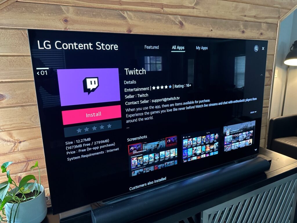 Twitch on LG TV