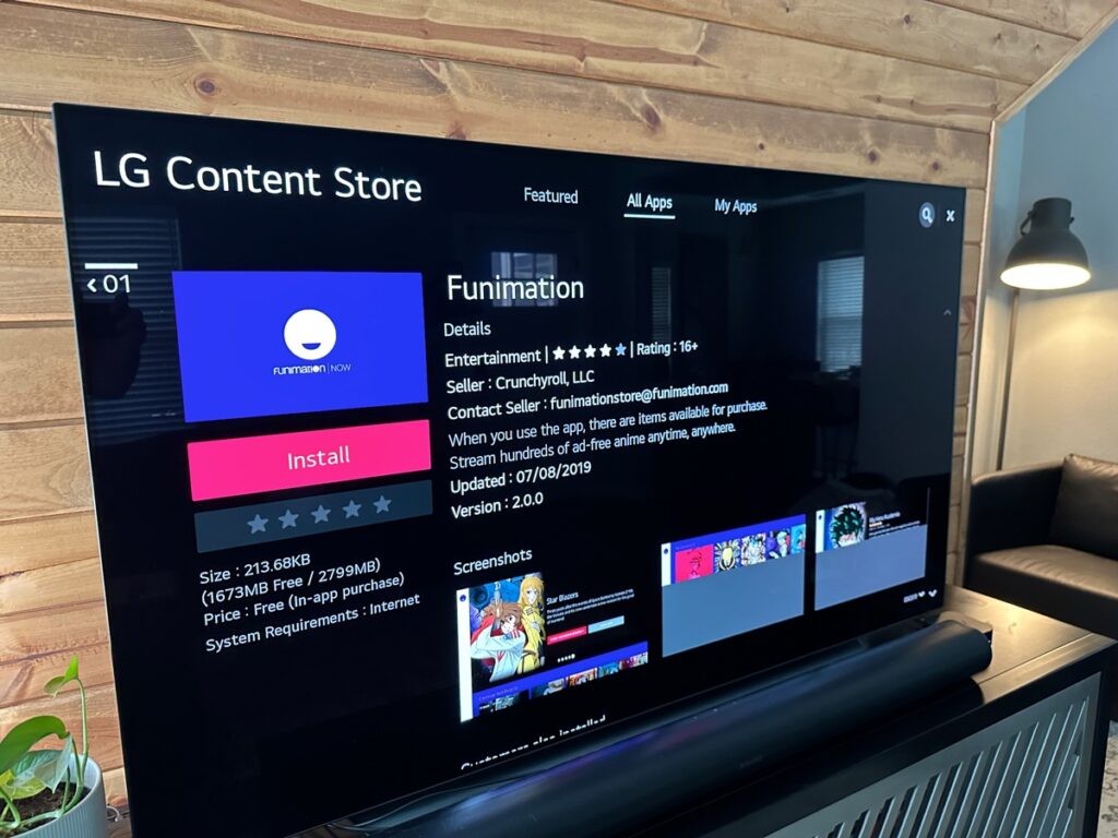 Funimation on LG TV