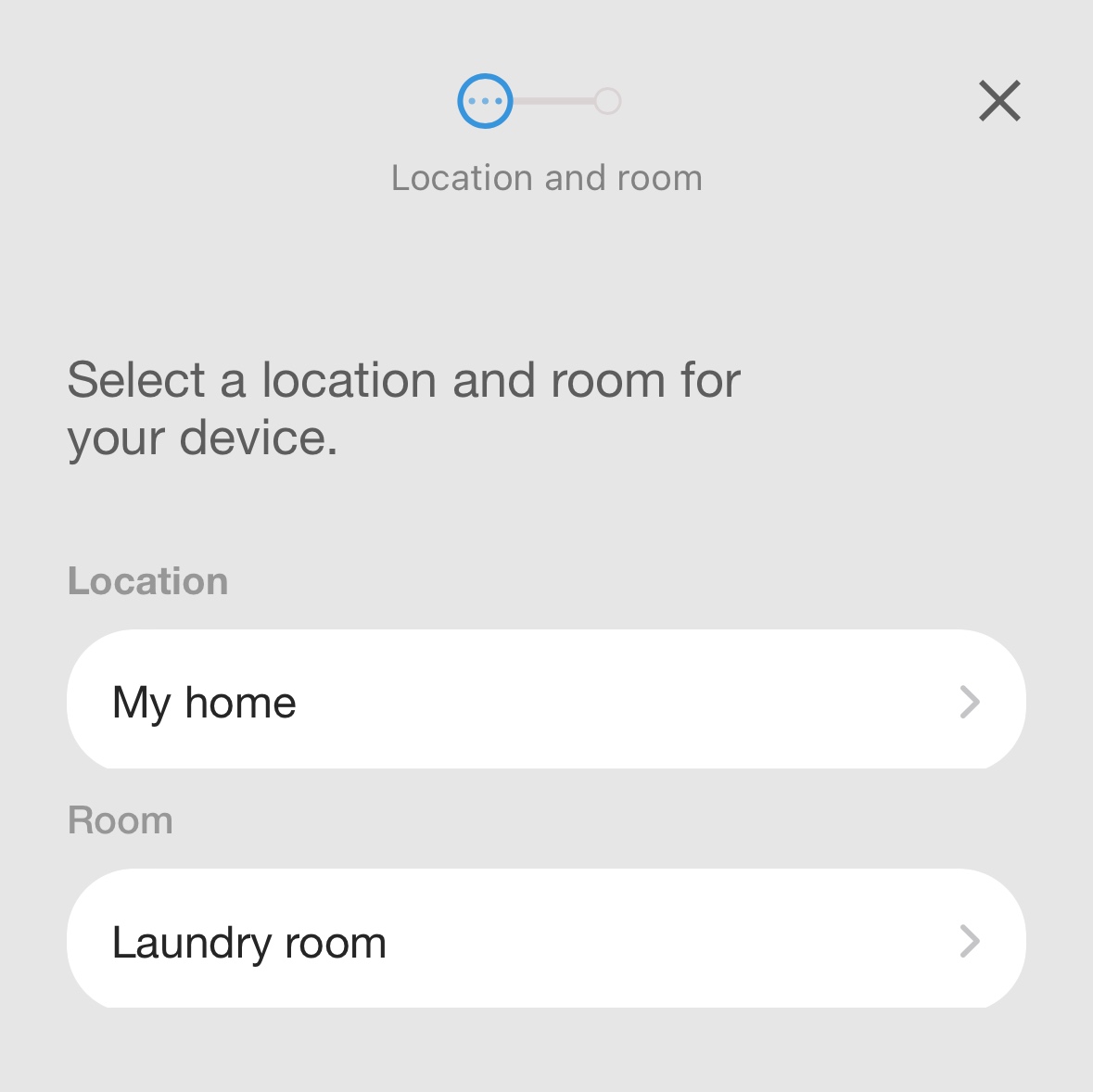 Choose location and select next