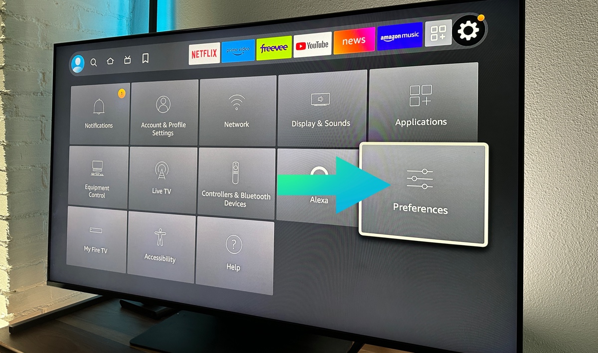 Select preferences in fire tv